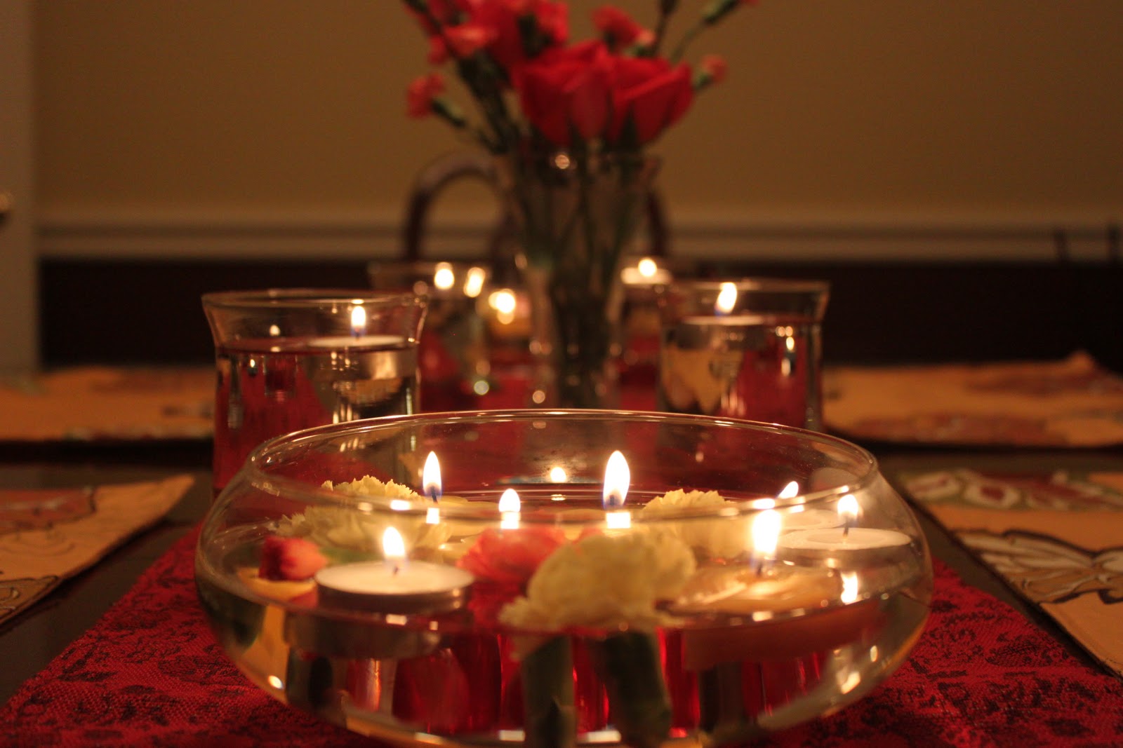 Романтический декор свечами