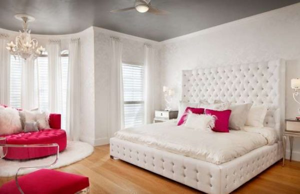 розовый и белый цвет в комнате девочки