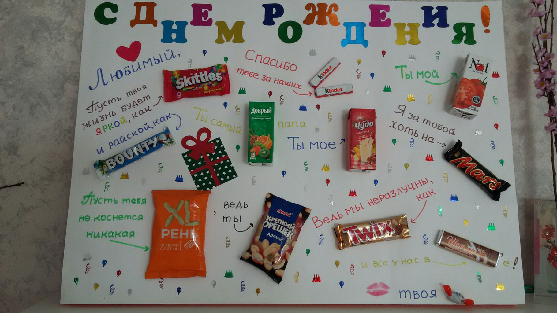 Подарок - плакат со сладостями