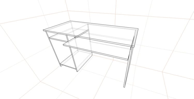  Эскиз стола, по которому видно, как нужно соединять детали