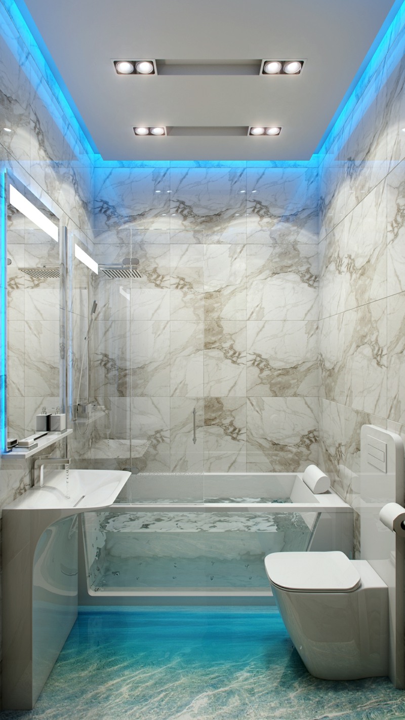 Дизайн ванных комнат: облицовка плиткой