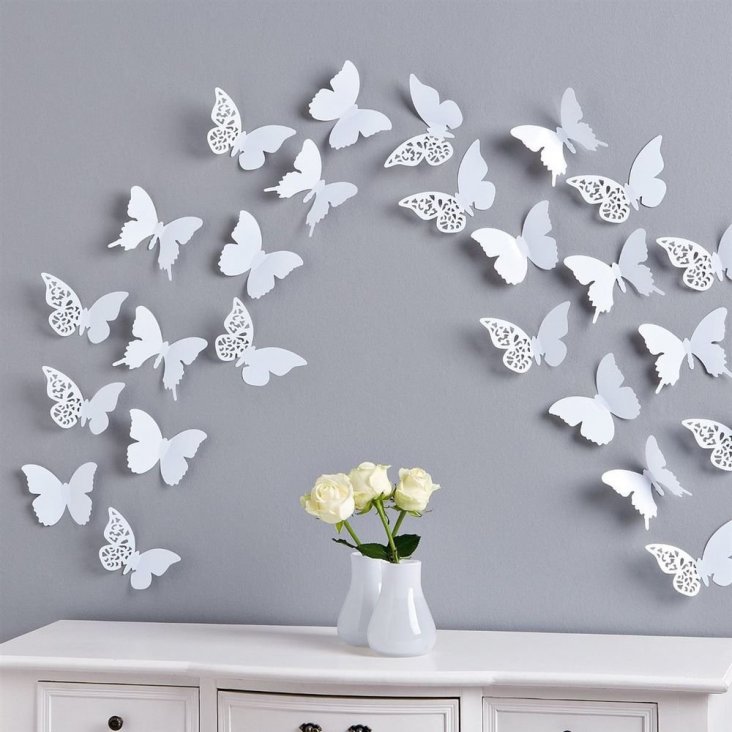 Бабочки своими руками на стену: 68 фото