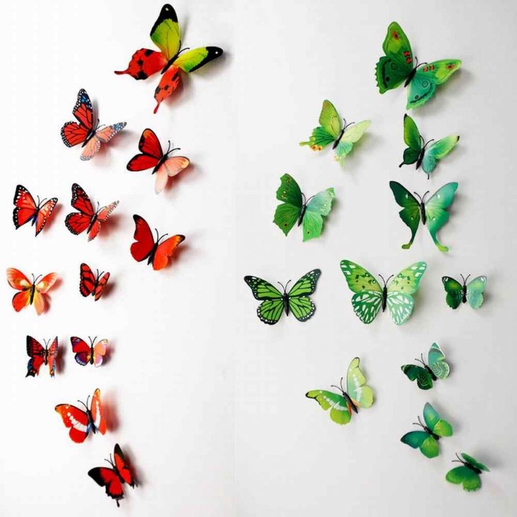 Бабочки на стену — 95 фото вариантов дизайна стены и украшение своими руками
