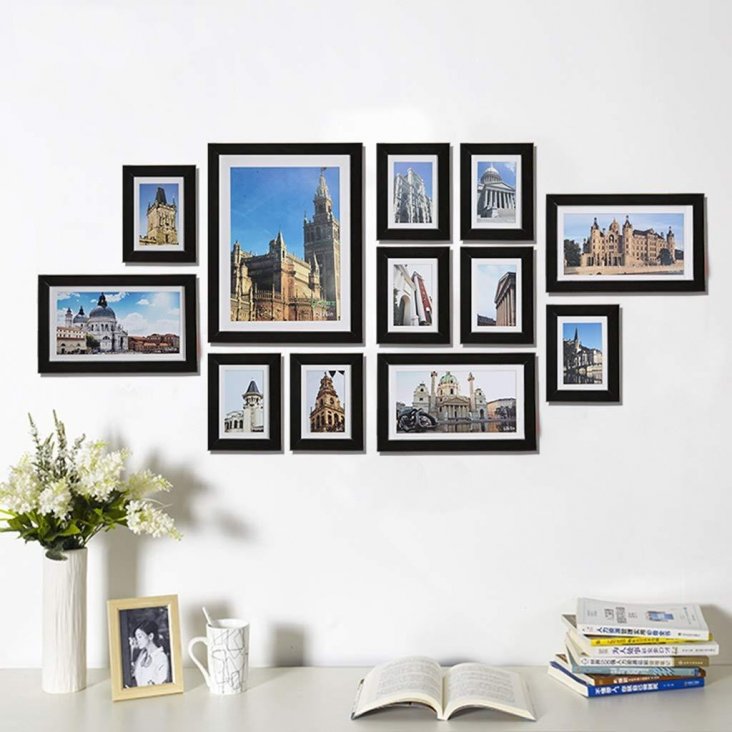 Фоторамки на стену: 115 фото лучших идей и вариантов оформления стен