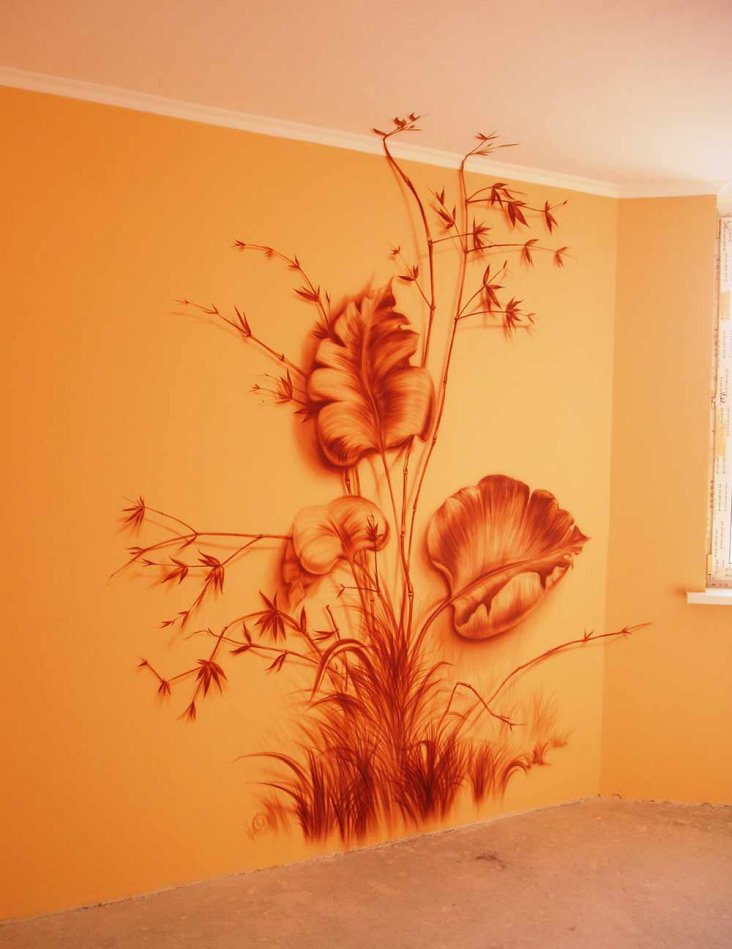 Роспись стен — виды, способы украшения (100 фото)