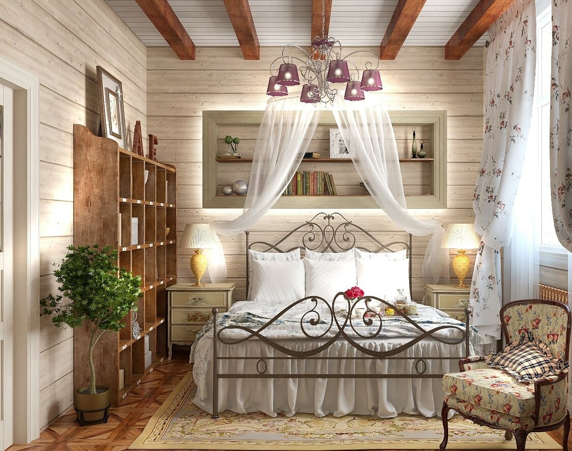 Дизайн спальни в стиле прованс 2021: особенности оформления, в квартире ...
