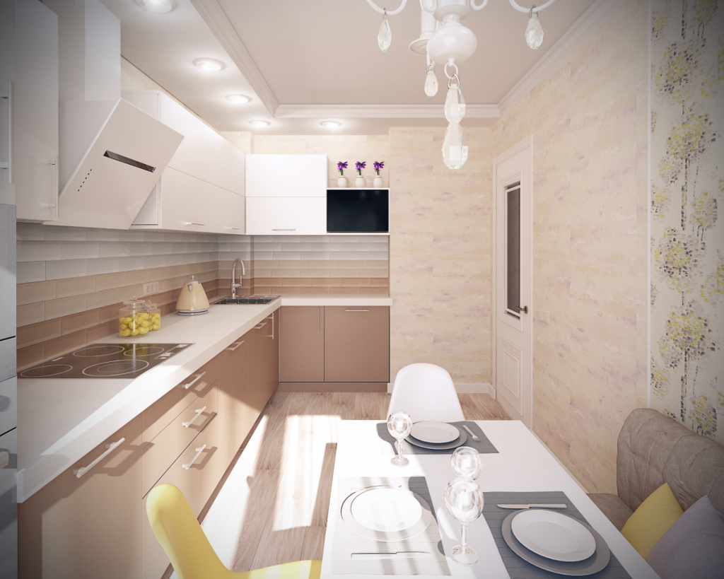 Дизайн современной планировки кухни 9 кв. метров (76 реальных фото)